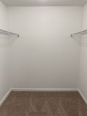 Walk-in closets available in select apartments